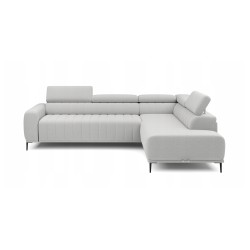 "GANDI 140 Right-Hand Corner Sofa with Italian Mattress System, Salvador 13 Ash Grey Edition by WERSAL"