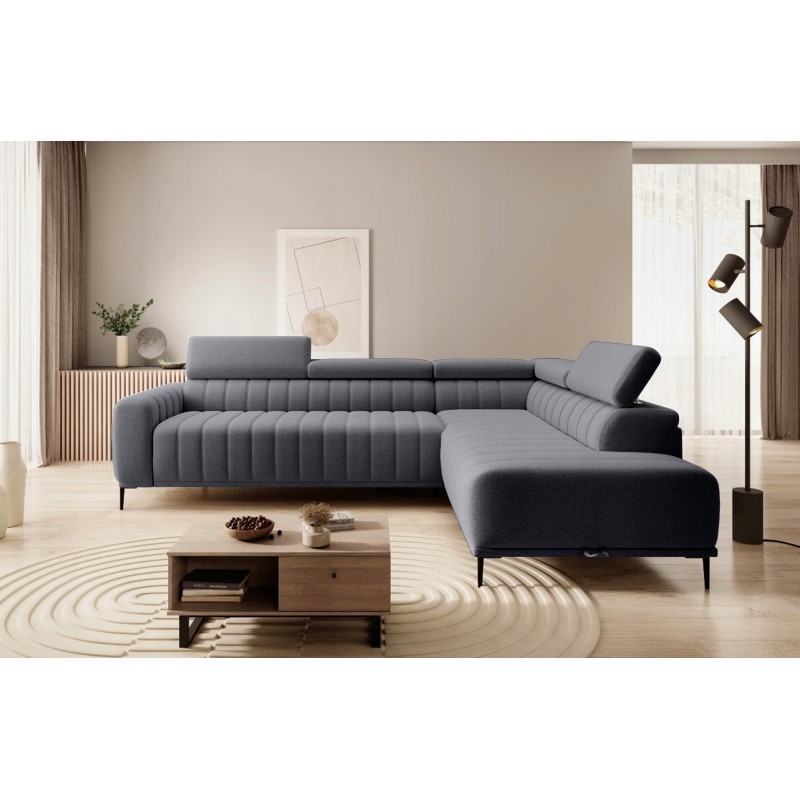 "GANDI 140 Right-Hand Corner Sofa with Italian Mattress System Salvador 15 in Dark Grey by WERSAL" "GANDI 140 Right-Hand Corner Sofa with Italian Mattress System Salvador 15 in Dark Grey by WERSAL"