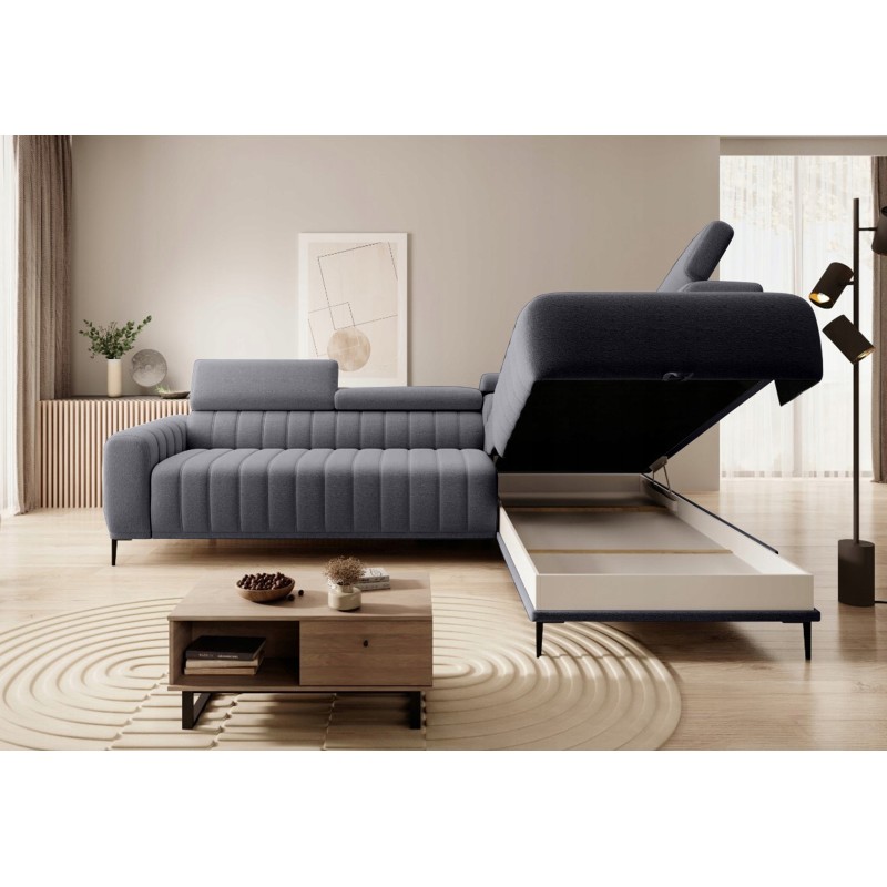 "GANDI 140 Right-Hand Corner Sofa with Italian Mattress System Salvador 15 in Dark Grey by WERSAL" "GANDI 140 Right-Hand Corner Sofa with Italian Mattress System Salvador 15 in Dark Grey by WERSAL"