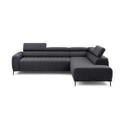 "GANDI 140 Right-Handed Corner Sofa with Italian Mattress System Salvador 16 in Graphite by WERSAL"