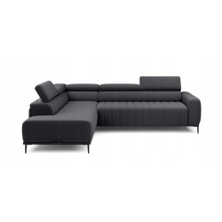 GANDI 160 Left-Handed Corner Sofa with Italian Mattress System, Salvador 16 Graphite by WERSAL