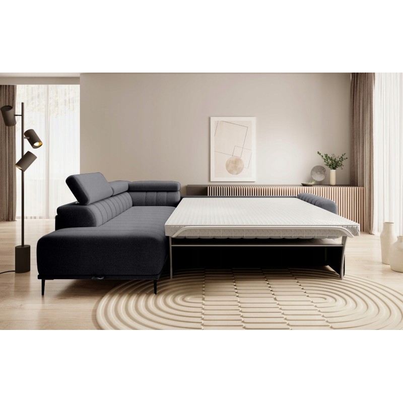 GANDI 160 Left-Handed Corner Sofa with Italian Mattress System, Salvador 16 Graphite by WERSAL GANDI 160 Left-Handed Corner Sofa with Italian Mattress System, Salvador 16 Graphite by WERSAL