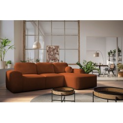 Elegantes Ecksofa Monaco I mit Schlaffunktion, bezogen mit Veloursstoff, Velo 627