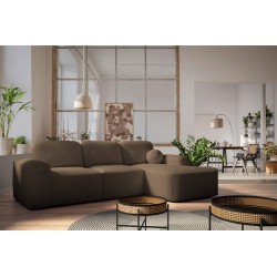 Elegantes Ecksofa Monaco I mit Schlaffunktion, gepolstert mit Samtstoff, Velo 625