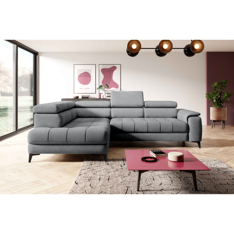 CHIVAS L Left-Handed Corner Sofa with Electric Seat Adjustment, Free-Standing Fabric Element 04 WERSAL CHIVAS L Left-Handed Corner Sofa with Electric Seat Adjustment, Free-Standing Fabric Element 04 WERSAL