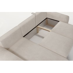 Elegantes Ecksofa Monaco I mit Schlaffunktion, bezogen mit Veloursstoff, Velo 629. Elegantes Ecksofa Monaco I mit Schlaffunktion, bezogen mit Veloursstoff, Velo 629.