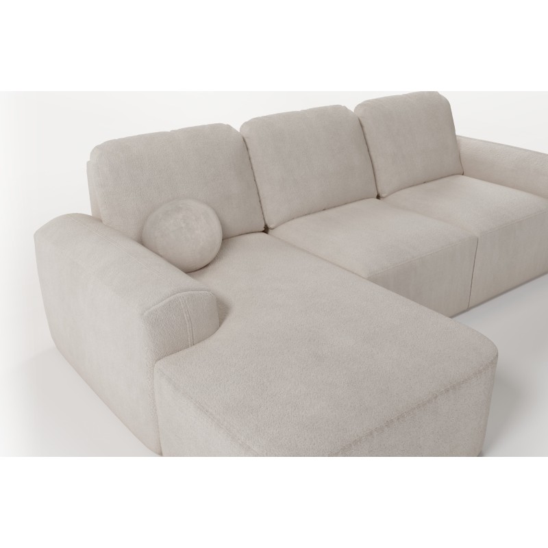 Sofá esquinero elegante Monaco I con función para dormir, tapizado en tela de terciopelo, Velo 629. Sofá esquinero elegante Monaco I con función para dormir, tapizado en tela de terciopelo, Velo 629.