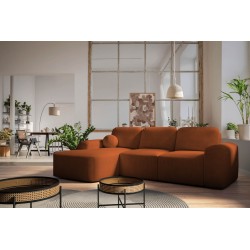 Elegantes Ecksofa Monaco I mit Schlaffunktion, bezogen mit Veloursstoff, Velo 627