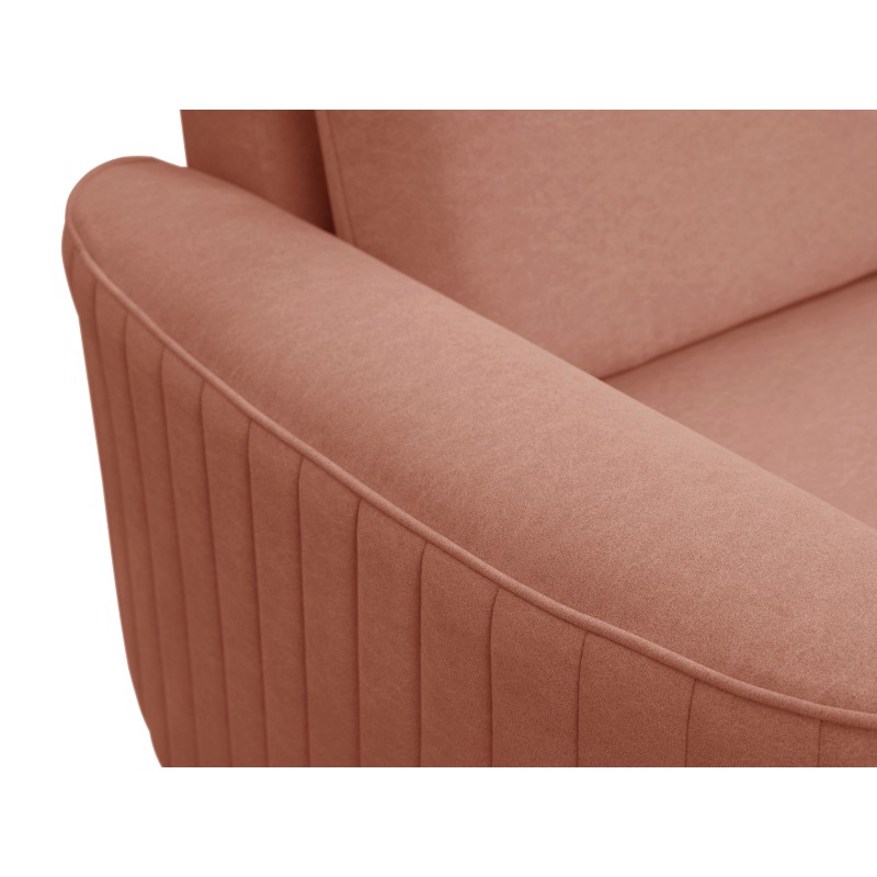 LAREN Modern Corner Sofa with Sleep Function, Bedding Storage, Plastic Legs, Left Side, POWDER PINK, 251x251x85 cm LAREN Modern Corner Sofa with Sleep Function, Bedding Storage, Plastic Legs, Left Side, POWDER PINK, 251x251x85 cm