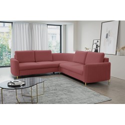 LAREN Modern Corner Sofa with Sleep Function, Bedding Storage, Plastic Legs, Left Side, BURGUND, 251x251x85 cm LAREN Modern Corner Sofa with Sleep Function, Bedding Storage, Plastic Legs, Left Side, BURGUND, 251x251x85 cm