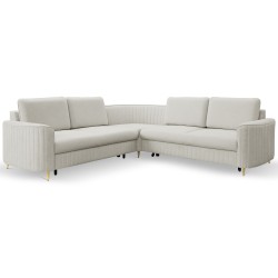 LAREN Modern Corner Sofa with Sleep Function, Bedding Storage, Plastic Legs, Left Side, LIGHT ASHLEY, 251x251x85 cm LAREN Modern Corner Sofa with Sleep Function, Bedding Storage, Plastic Legs, Left Side, LIGHT ASHLEY, 251x251x85 cm