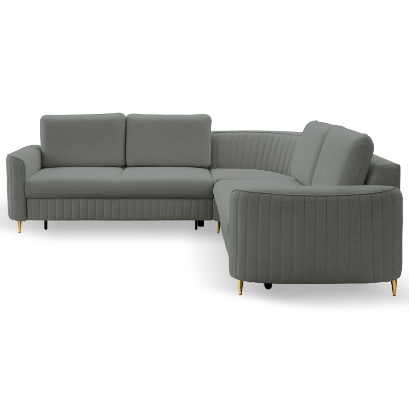 LAREN Modern Corner Sofa with Sleep Function, Bedding Storage, Plastic Legs, Left Side, DARK GRAY, 251x251x85 cm LAREN Modern Corner Sofa with Sleep Function, Bedding Storage, Plastic Legs, Left Side, DARK GRAY, 251x251x85 cm