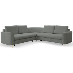 LAREN Modern Corner Sofa with Sleep Function, Bedding Storage, Plastic Legs, Left Side, DARK GRAY, 251x251x85 cm LAREN Modern Corner Sofa with Sleep Function, Bedding Storage, Plastic Legs, Left Side, DARK GRAY, 251x251x85 cm