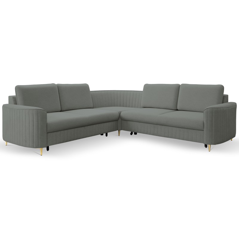 LAREN Modern Corner Sofa with Sleep Function, Bedding Storage, Plastic Legs, Left Side, DARK GRAY, 251x251x85 cm LAREN Modern Corner Sofa with Sleep Function, Bedding Storage, Plastic Legs, Left Side, DARK GRAY, 251x251x85 cm