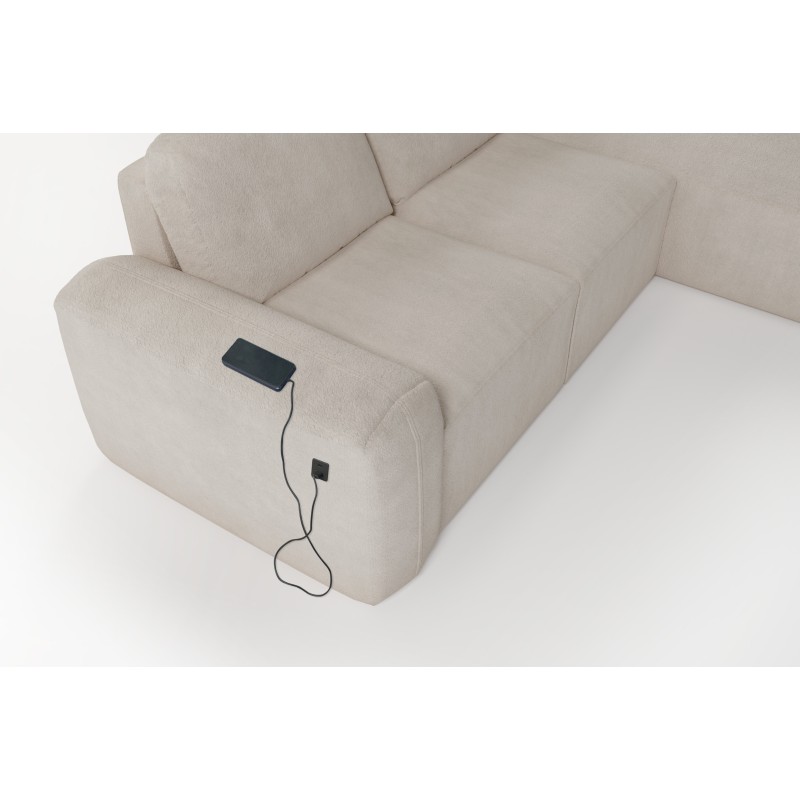 Elegant Monaco I Corner Sofa with Sleeping Function, Upholstered in Velvet Fabric, Velo 621 Elegant Monaco I Corner Sofa with Sleeping Function, Upholstered in Velvet Fabric, Velo 621