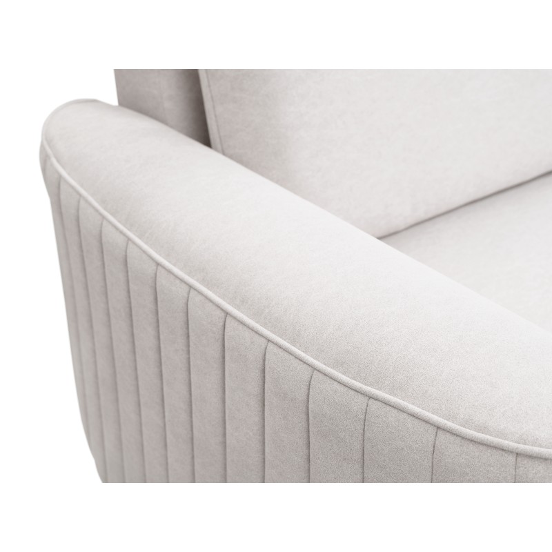 LAREN Corner Modern Sofa with Sleep Function, Bedding Storage, Plastic Legs, Right Side, ECRU, 251x251x85 cm LAREN Corner Modern Sofa with Sleep Function, Bedding Storage, Plastic Legs, Right Side, ECRU, 251x251x85 cm