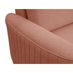 LAREN Corner Modern Sofa with Sleep Function, Bedding Storage, Plastic Legs, Right Side, POWDER PINK, 251x251x85 cm LAREN Corner Modern Sofa with Sleep Function, Bedding Storage, Plastic Legs, Right Side, POWDER PINK, 251x251x85 cm