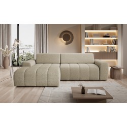 SAVIO Left-Handed Corner Sofa with Electric Adjustment, Free-Standing in KANSAS 06 Dark Beige Fabric - VERSAILLES Edition SAVIO Left-Handed Corner Sofa with Electric Adjustment, Free-Standing in KANSAS 06 Dark Beige Fabric - VERSAILLES Edition