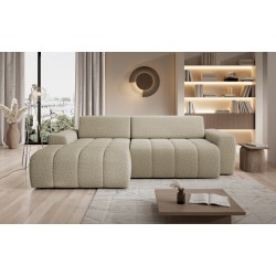 SAVIO Left-Handed Corner Sofa with Electric Adjustment, Free-Standing in KANSAS 06 Dark Beige Fabric - VERSAILLES Edition SAVIO Left-Handed Corner Sofa with Electric Adjustment, Free-Standing in KANSAS 06 Dark Beige Fabric - VERSAILLES Edition