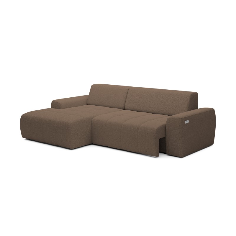 SAVIO Left-Handed Corner Sofa with Electric Adjustment in Free-Standing KANSAS 08 Cappuccino Fabric - WERSAL Edition SAVIO Left-Handed Corner Sofa with Electric Adjustment in Free-Standing KANSAS 08 Cappuccino Fabric - WERSAL Edition