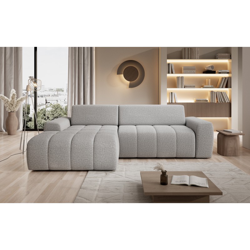 SAVIO Left-Handed Corner Sofa with Electric Adjustment, Free-Standing in KANSAS 12 Ash Fabric WERSAL SAVIO Left-Handed Corner Sofa with Electric Adjustment, Free-Standing in KANSAS 12 Ash Fabric WERSAL