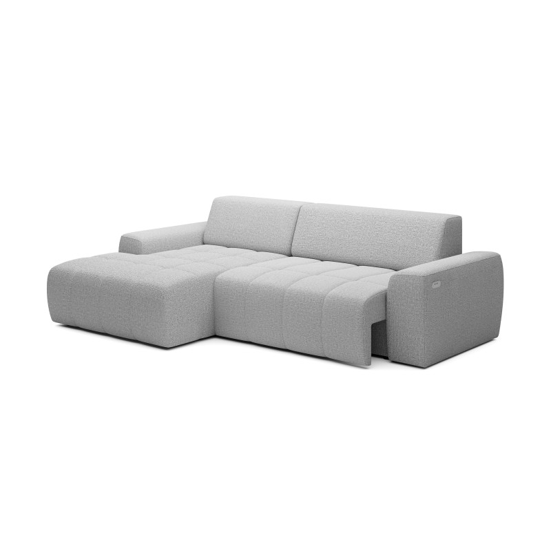 SAVIO Left-Handed Corner Sofa with Electric Adjustment, Free-Standing in KANSAS 12 Ash Fabric WERSAL SAVIO Left-Handed Corner Sofa with Electric Adjustment, Free-Standing in KANSAS 12 Ash Fabric WERSAL
