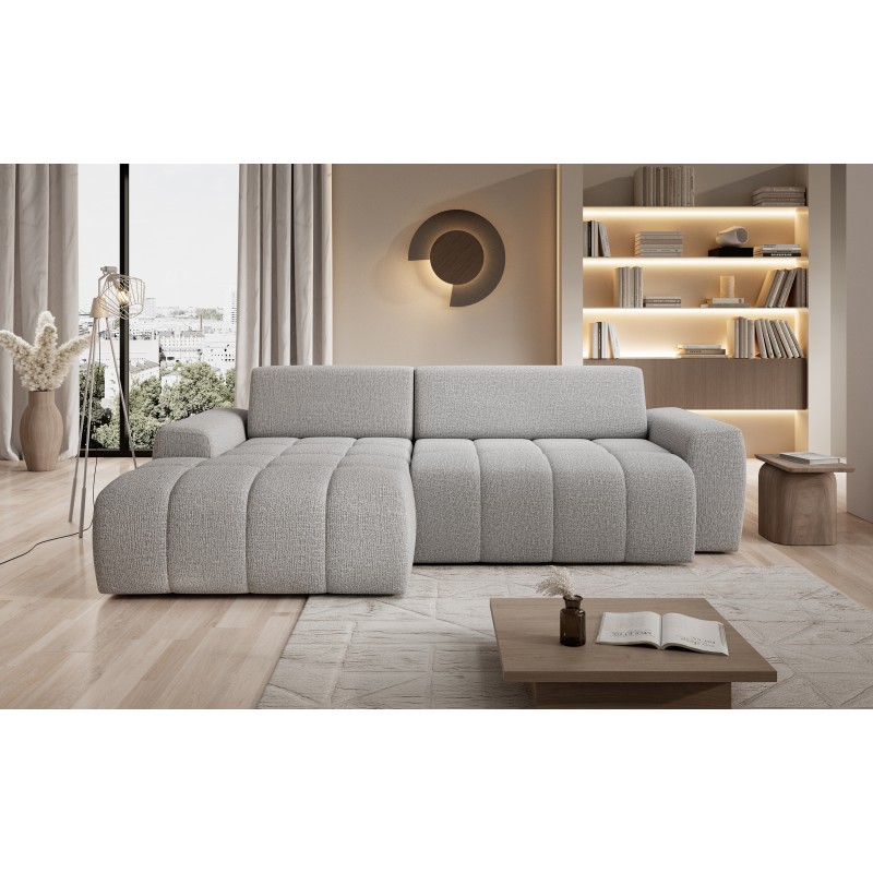 SAVIO Left-Handed Corner Sofa with Electric Adjustment, Free-Standing in KANSAS 12 Ash Fabric WERSAL SAVIO Left-Handed Corner Sofa with Electric Adjustment, Free-Standing in KANSAS 12 Ash Fabric WERSAL