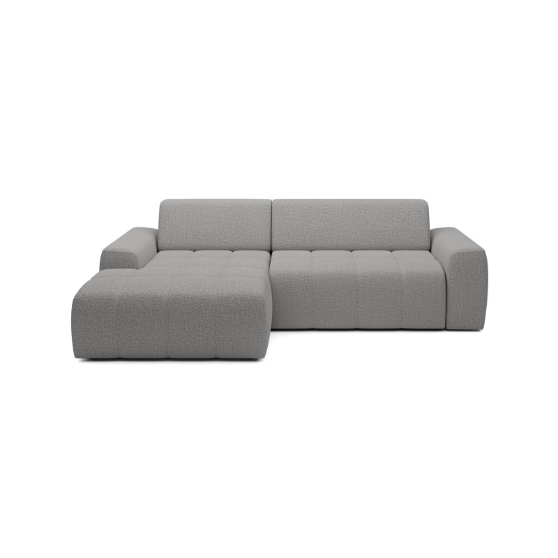 SAVIO Left-Handed Corner Sofa with Electric Adjustment, Freestanding, KANSAS 14 Light Grey Fabric, VERSAILLES Edition