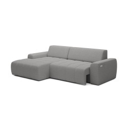 SAVIO Left-Handed Corner Sofa with Electric Adjustment, Freestanding, KANSAS 14 Light Grey Fabric, VERSAILLES Edition SAVIO Left-Handed Corner Sofa with Electric Adjustment, Freestanding, KANSAS 14 Light Grey Fabric, VERSAILLES Edition