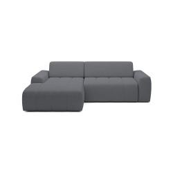 SAVIO Left-Hand Corner Sofa with Electric Adjustment, Freestanding, KANSAS 15 Grey Fabric, WERSAL Edition