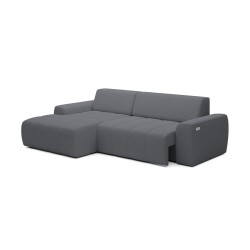 SAVIO Left-Hand Corner Sofa with Electric Adjustment, Freestanding, KANSAS 15 Grey Fabric, WERSAL Edition SAVIO Left-Hand Corner Sofa with Electric Adjustment, Freestanding, KANSAS 15 Grey Fabric, WERSAL Edition
