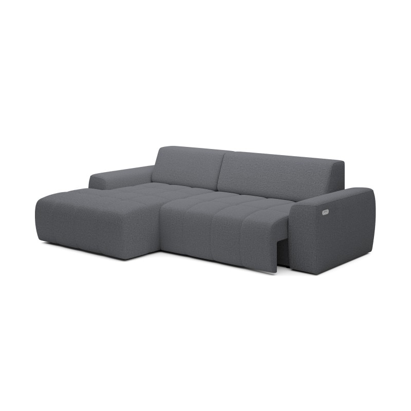 SAVIO Left-Hand Corner Sofa with Electric Adjustment, Freestanding, KANSAS 15 Grey Fabric, WERSAL Edition SAVIO Left-Hand Corner Sofa with Electric Adjustment, Freestanding, KANSAS 15 Grey Fabric, WERSAL Edition