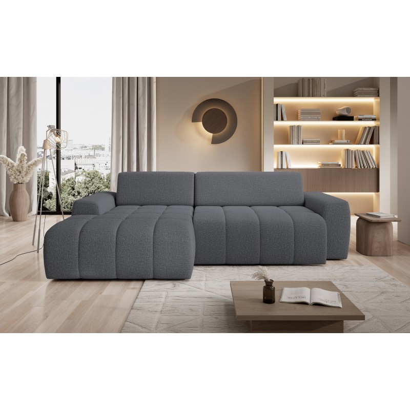 SAVIO Left-Hand Corner Sofa with Electric Adjustment, Freestanding, KANSAS 15 Grey Fabric, WERSAL Edition SAVIO Left-Hand Corner Sofa with Electric Adjustment, Freestanding, KANSAS 15 Grey Fabric, WERSAL Edition