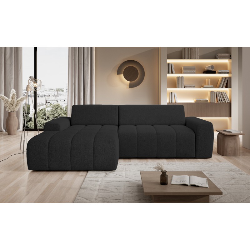 SAVIO Left-Handed Corner Sofa with Electric Adjustment, Free-Standing in KANSAS 17 Anthracite Fabric - VERSAILLES Edition SAVIO Left-Handed Corner Sofa with Electric Adjustment, Free-Standing in KANSAS 17 Anthracite Fabric - VERSAILLES Edition