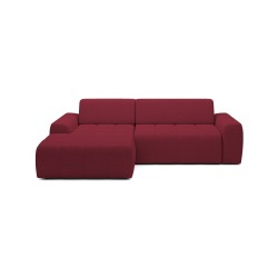 SAVIO Left-Handed Corner with Electric Adjustment, Free-Standing in Cherry KANSAS 18 Fabric - VERSAILLES Edition