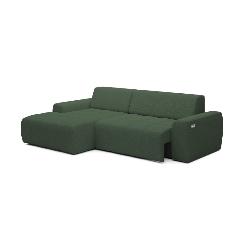 SAVIO Left-Hand Corner Sofa with Electric Adjustment, Freestanding in KANSAS 22 Green Fabric by WERSAL SAVIO Left-Hand Corner Sofa with Electric Adjustment, Freestanding in KANSAS 22 Green Fabric by WERSAL