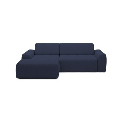 SAVIO Left-Handed Corner Sofa with Electric Adjustment, Free-Standing in KANSAS 23 Blue Fabric - VERSAILLES Edition