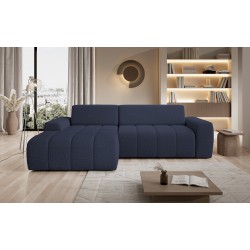SAVIO Left-Handed Corner Sofa with Electric Adjustment, Free-Standing in KANSAS 23 Blue Fabric - VERSAILLES Edition SAVIO Left-Handed Corner Sofa with Electric Adjustment, Free-Standing in KANSAS 23 Blue Fabric - VERSAILLES Edition