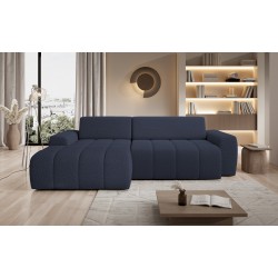 SAVIO Left-Handed Corner Sofa with Electric Adjustment, Free-Standing in KANSAS 23 Blue Fabric - VERSAILLES Edition SAVIO Left-Handed Corner Sofa with Electric Adjustment, Free-Standing in KANSAS 23 Blue Fabric - VERSAILLES Edition