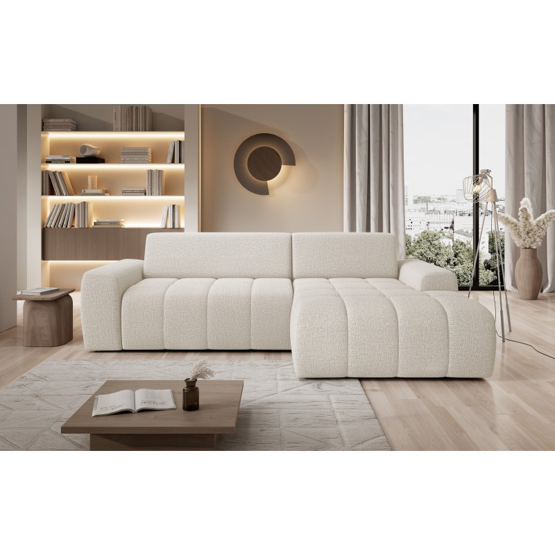 SAVIO Right-Handed Corner Sofa with Electric Adjustment, Free-Standing in KANSAS 02 Light Beige Fabric by WERSAL SAVIO Right-Handed Corner Sofa with Electric Adjustment, Free-Standing in KANSAS 02 Light Beige Fabric by WERSAL