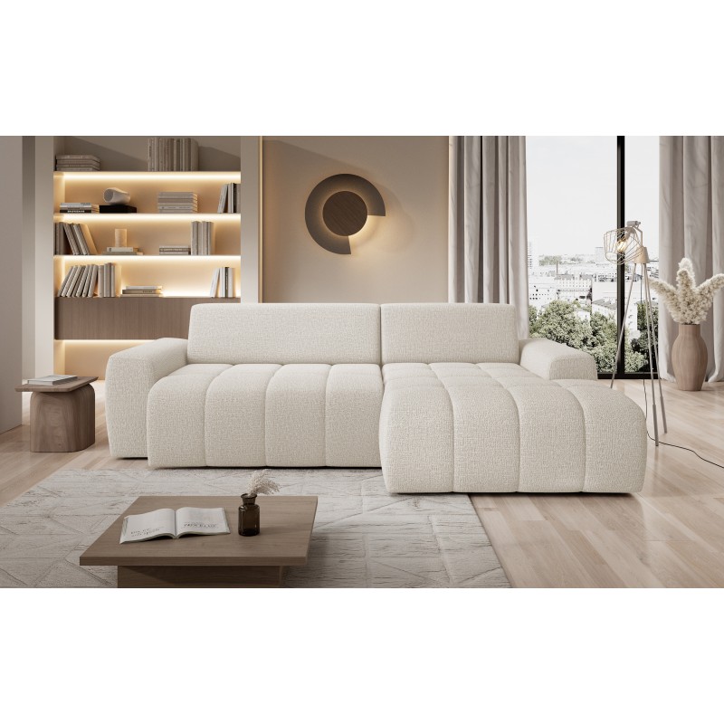 SAVIO Right-Handed Corner Sofa with Electric Adjustment, Free-Standing in KANSAS 02 Light Beige Fabric by WERSAL SAVIO Right-Handed Corner Sofa with Electric Adjustment, Free-Standing in KANSAS 02 Light Beige Fabric by WERSAL