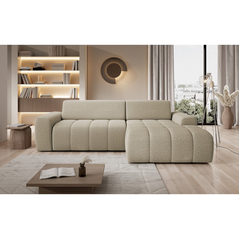SAVIO Right-Sided Corner Sofa with Electric Adjustment, Free-Standing, KANSAS 06 Dark Beige Fabric - VERSAILLES Edition SAVIO Right-Sided Corner Sofa with Electric Adjustment, Free-Standing, KANSAS 06 Dark Beige Fabric - VERSAILLES Edition