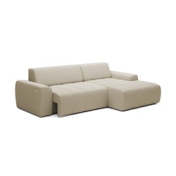 SAVIO Right-Sided Corner Sofa with Electric Adjustment, Free-Standing, KANSAS 06 Dark Beige Fabric - VERSAILLES Edition SAVIO Right-Sided Corner Sofa with Electric Adjustment, Free-Standing, KANSAS 06 Dark Beige Fabric - VERSAILLES Edition