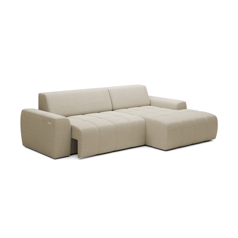 SAVIO Right-Sided Corner Sofa with Electric Adjustment, Free-Standing, KANSAS 06 Dark Beige Fabric - VERSAILLES Edition SAVIO Right-Sided Corner Sofa with Electric Adjustment, Free-Standing, KANSAS 06 Dark Beige Fabric - VERSAILLES Edition
