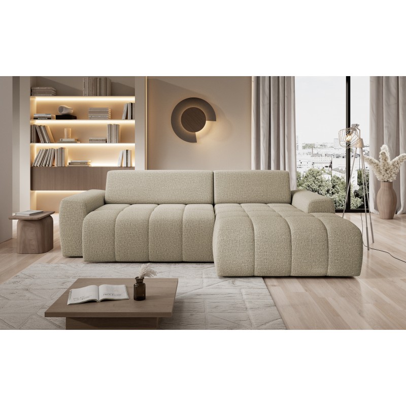 SAVIO Right-Sided Corner Sofa with Electric Adjustment, Free-Standing, KANSAS 06 Dark Beige Fabric - VERSAILLES Edition SAVIO Right-Sided Corner Sofa with Electric Adjustment, Free-Standing, KANSAS 06 Dark Beige Fabric - VERSAILLES Edition