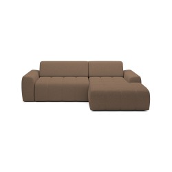 SAVIO Right-Hand Corner Sofa with Electric Adjustment, Freestanding in KANSAS 08 Cappuccino Fabric - VERSAILLES Edition