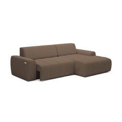 SAVIO Right-Hand Corner Sofa with Electric Adjustment, Freestanding in KANSAS 08 Cappuccino Fabric - VERSAILLES Edition SAVIO Right-Hand Corner Sofa with Electric Adjustment, Freestanding in KANSAS 08 Cappuccino Fabric - VERSAILLES Edition