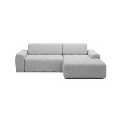 SAVIO Right-Handed Corner Sofa with Electric Adjustment, Free-Standing in KANSAS 12 Ash Grey Fabric - VERSAILLES Edition