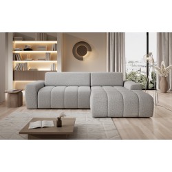SAVIO Right-Handed Corner Sofa with Electric Adjustment, Free-Standing in KANSAS 12 Ash Grey Fabric - VERSAILLES Edition SAVIO Right-Handed Corner Sofa with Electric Adjustment, Free-Standing in KANSAS 12 Ash Grey Fabric - VERSAILLES Edition