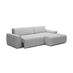 SAVIO Right-Handed Corner Sofa with Electric Adjustment, Free-Standing in KANSAS 12 Ash Grey Fabric - VERSAILLES Edition SAVIO Right-Handed Corner Sofa with Electric Adjustment, Free-Standing in KANSAS 12 Ash Grey Fabric - VERSAILLES Edition